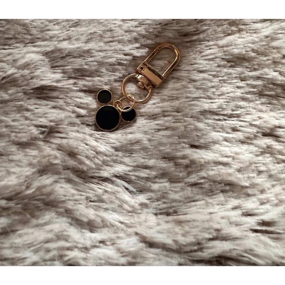 Keychain bag charm Mickey Mouse inspired red black gold